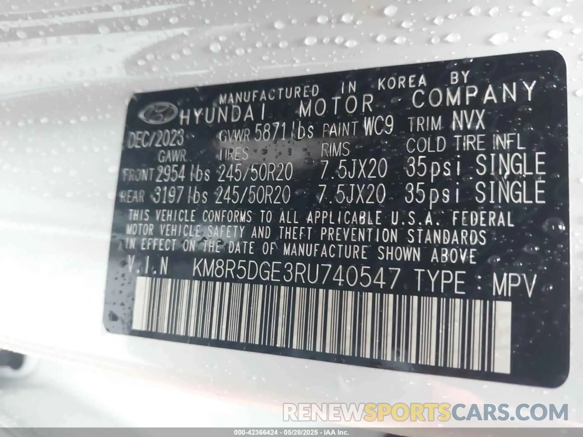 9 Photograph of a damaged car KM8R5DGE3RU740547 HYUNDAI PALISADE 2024
