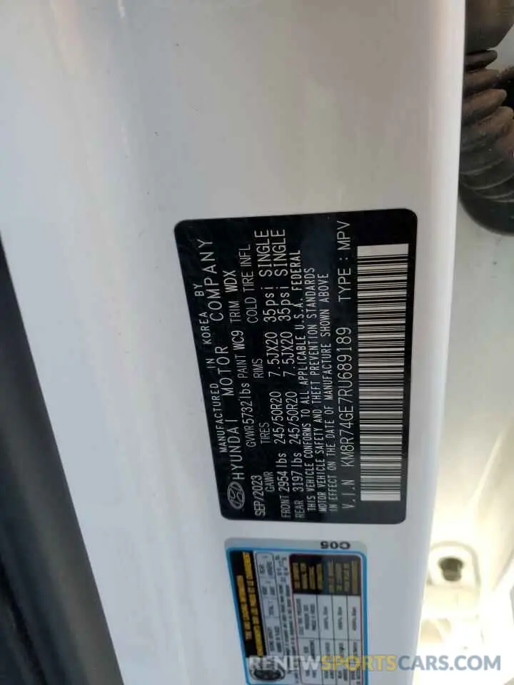 14 Photograph of a damaged car KM8R74GE7RU689189 HYUNDAI PALISADE 2024