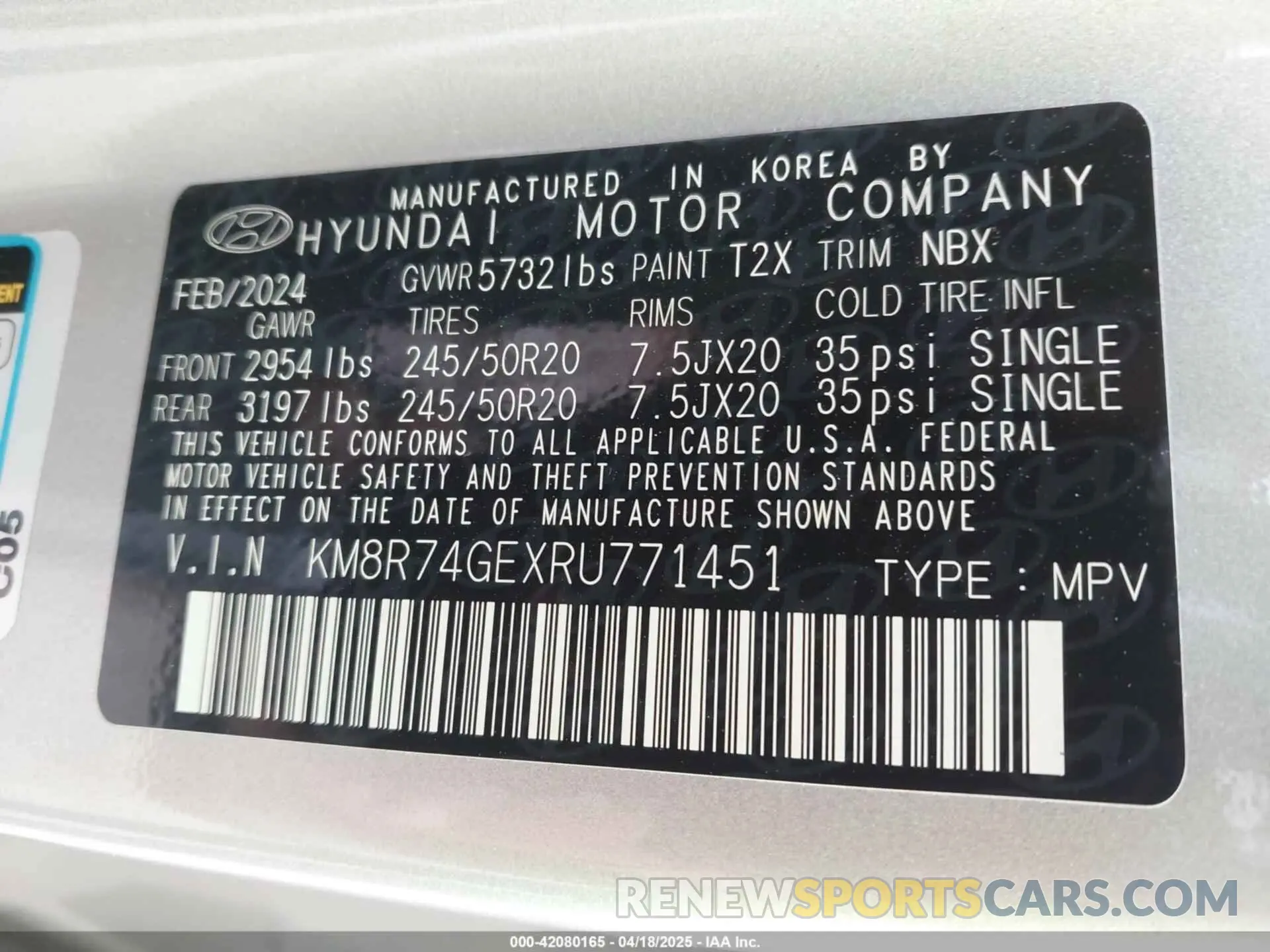 9 Photograph of a damaged car KM8R74GEXRU771451 HYUNDAI PALISADE 2024