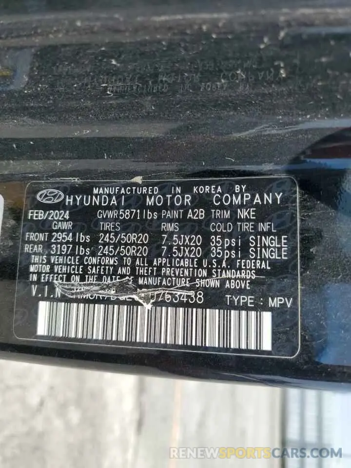 13 Photograph of a damaged car KM8R7DGE0RU763438 HYUNDAI PALISADE 2024