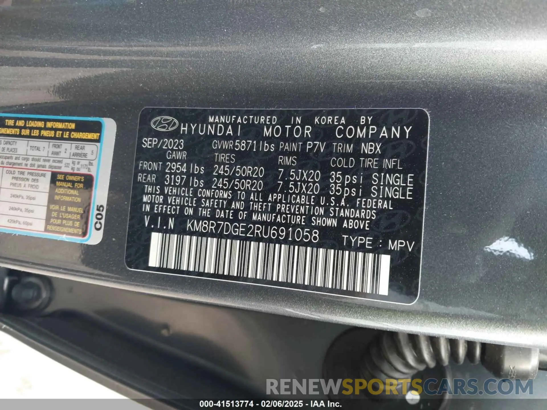 9 Photograph of a damaged car KM8R7DGE2RU691058 HYUNDAI PALISADE 2024