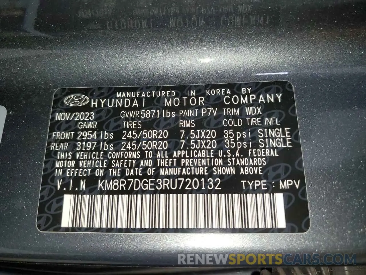 13 Photograph of a damaged car KM8R7DGE3RU720132 HYUNDAI PALISADE 2024