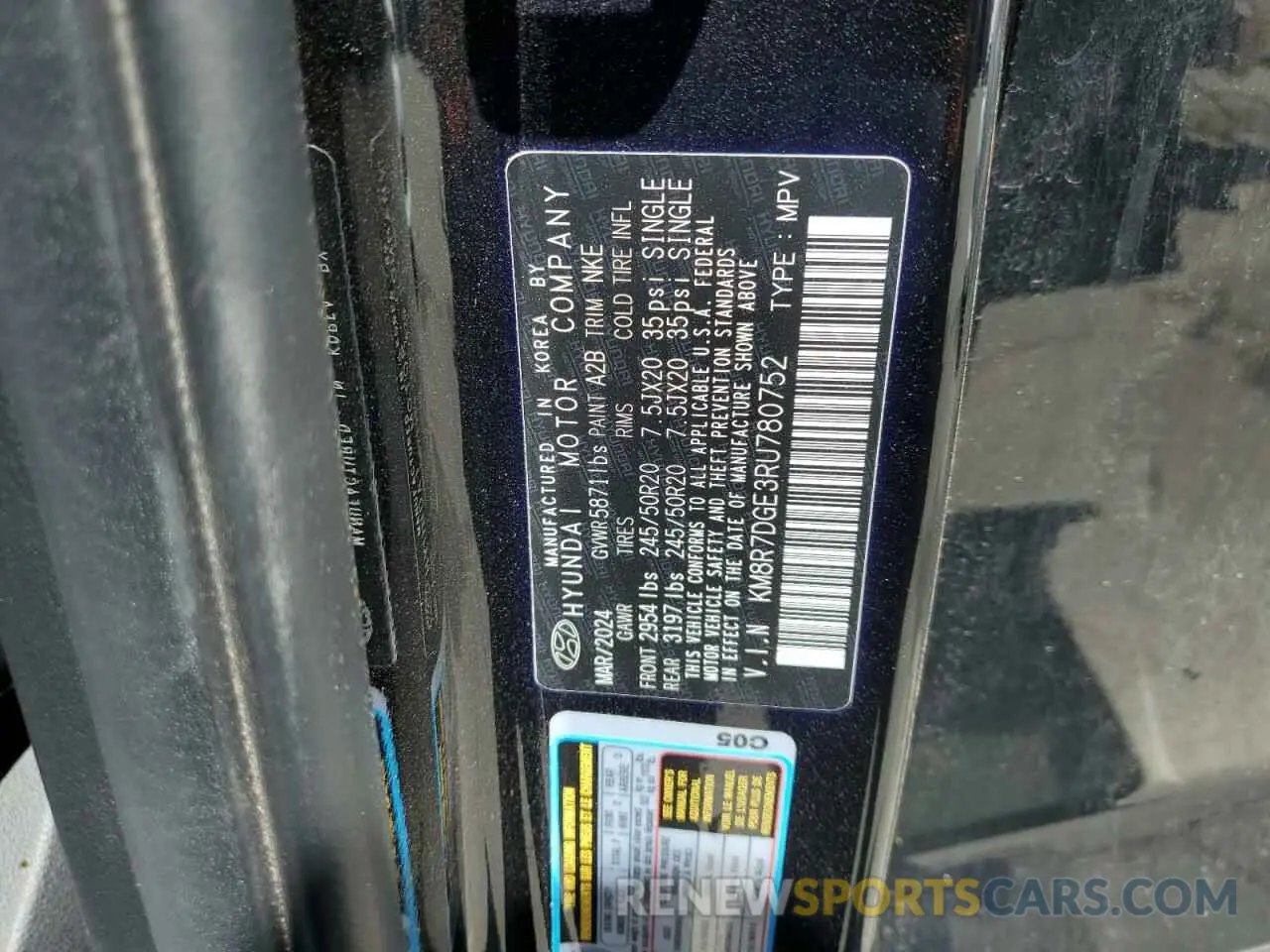13 Photograph of a damaged car KM8R7DGE3RU780752 HYUNDAI PALISADE 2024