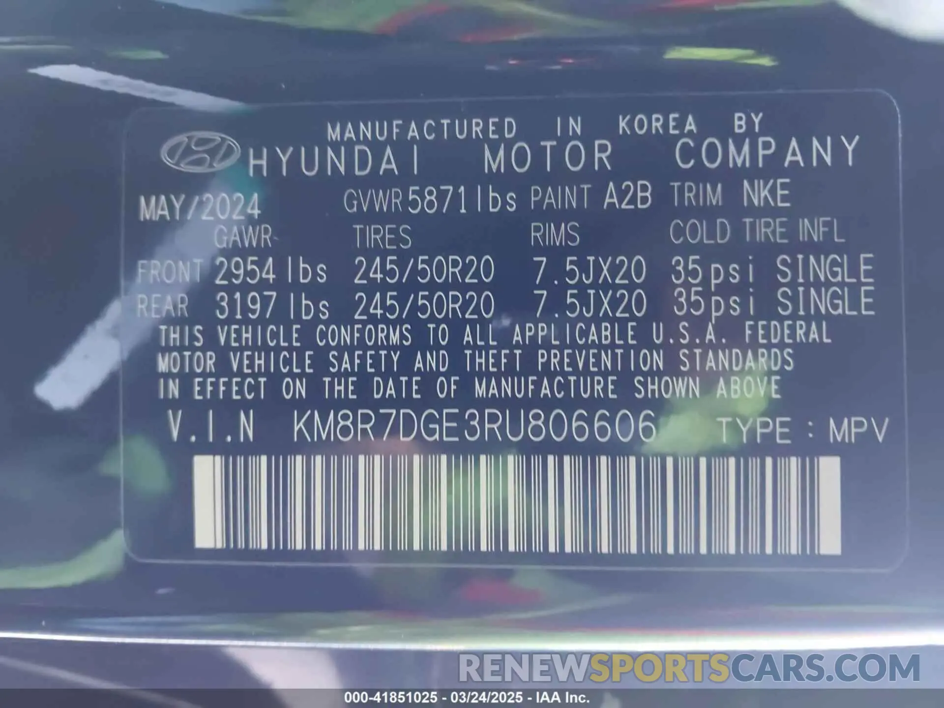 9 Photograph of a damaged car KM8R7DGE3RU806606 HYUNDAI PALISADE 2024