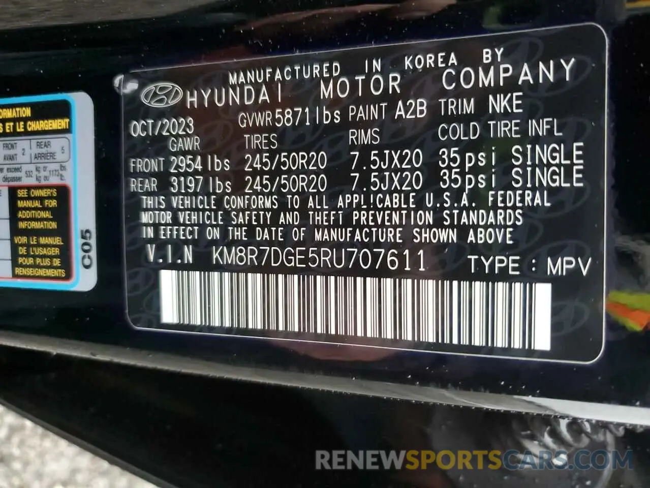 13 Photograph of a damaged car KM8R7DGE5RU707611 HYUNDAI PALISADE 2024
