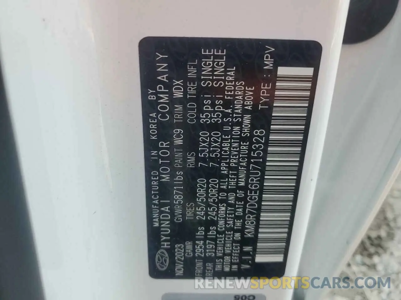 13 Photograph of a damaged car KM8R7DGE6RU715328 HYUNDAI PALISADE 2024