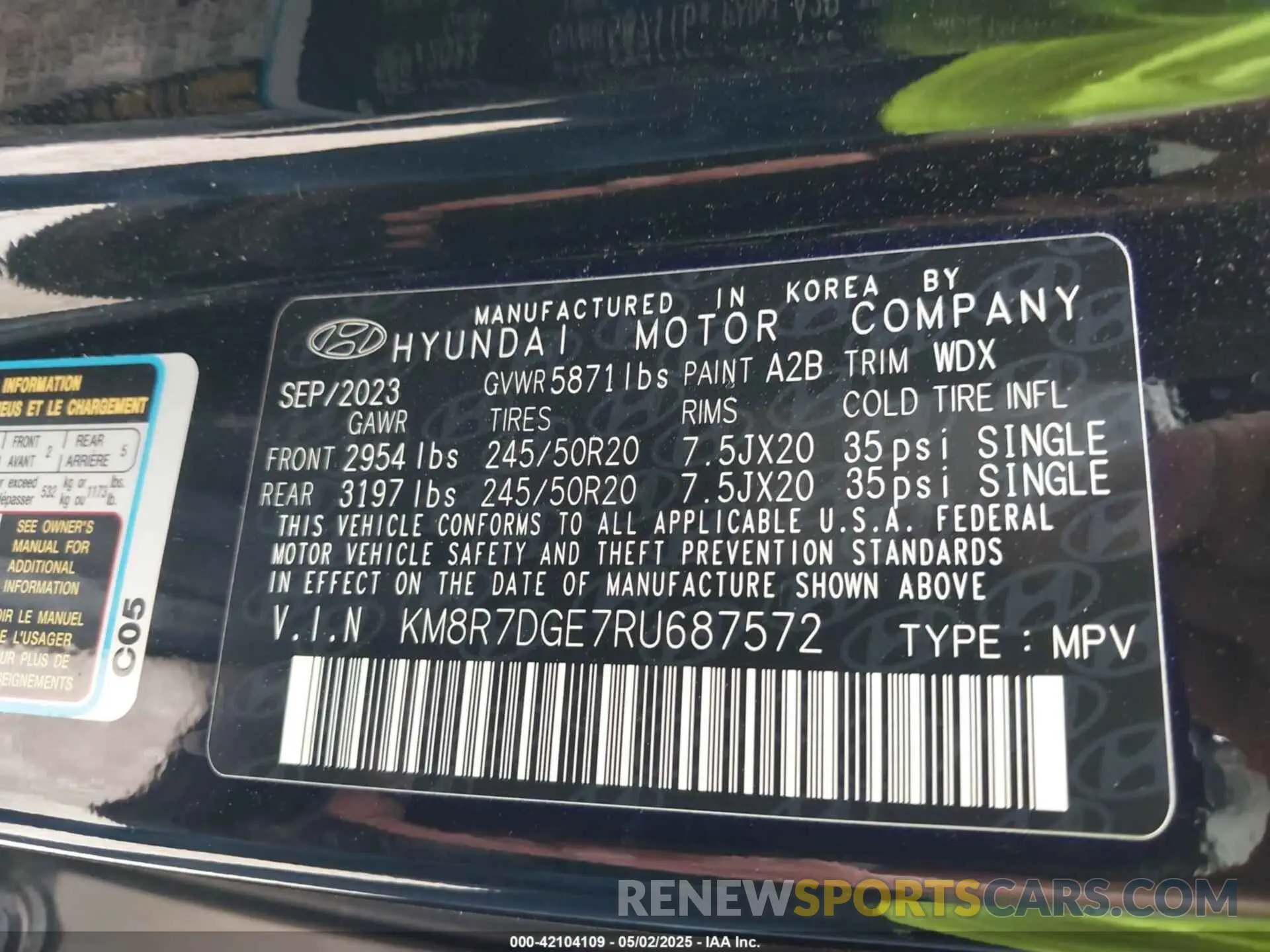 9 Photograph of a damaged car KM8R7DGE7RU687572 HYUNDAI PALISADE 2024