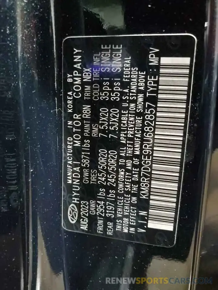 14 Photograph of a damaged car KM8R7DGE9RU682857 HYUNDAI PALISADE 2024