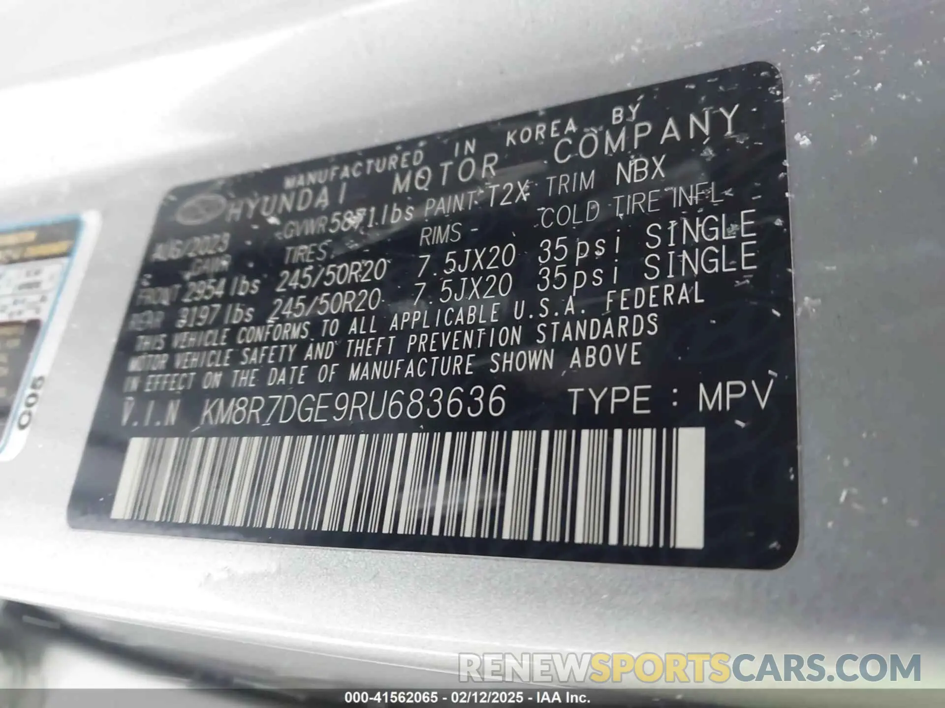 9 Photograph of a damaged car KM8R7DGE9RU683636 HYUNDAI PALISADE 2024