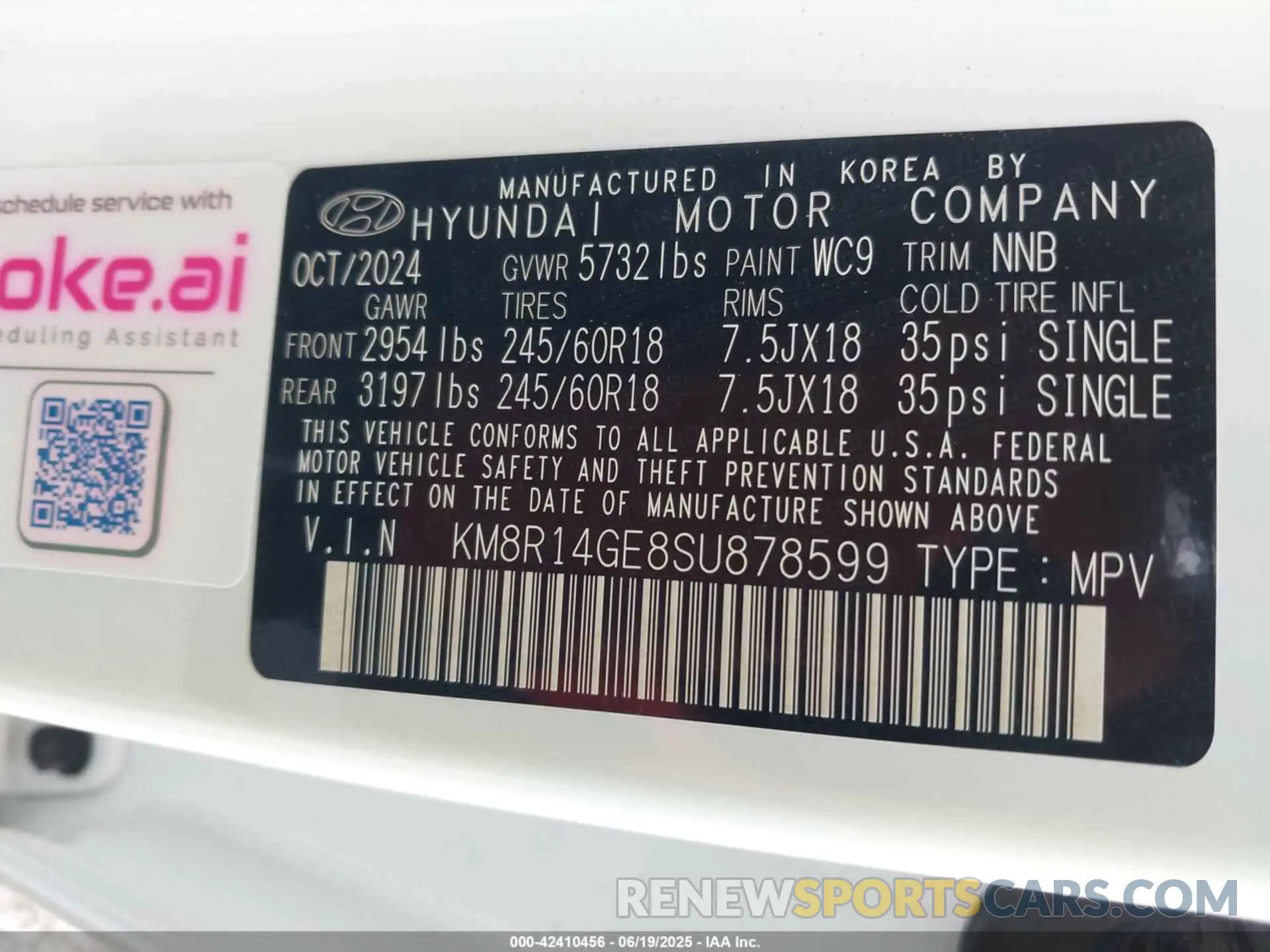 9 Photograph of a damaged car KM8R14GE8SU878599 HYUNDAI PALISADE 2025