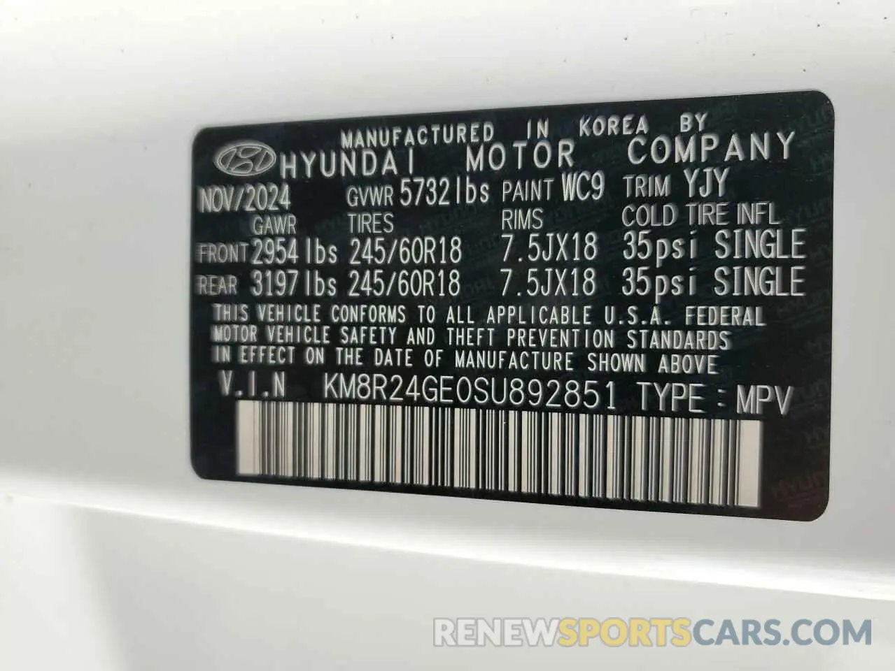 14 Photograph of a damaged car KM8R24GE0SU892851 HYUNDAI PALISADE 2025