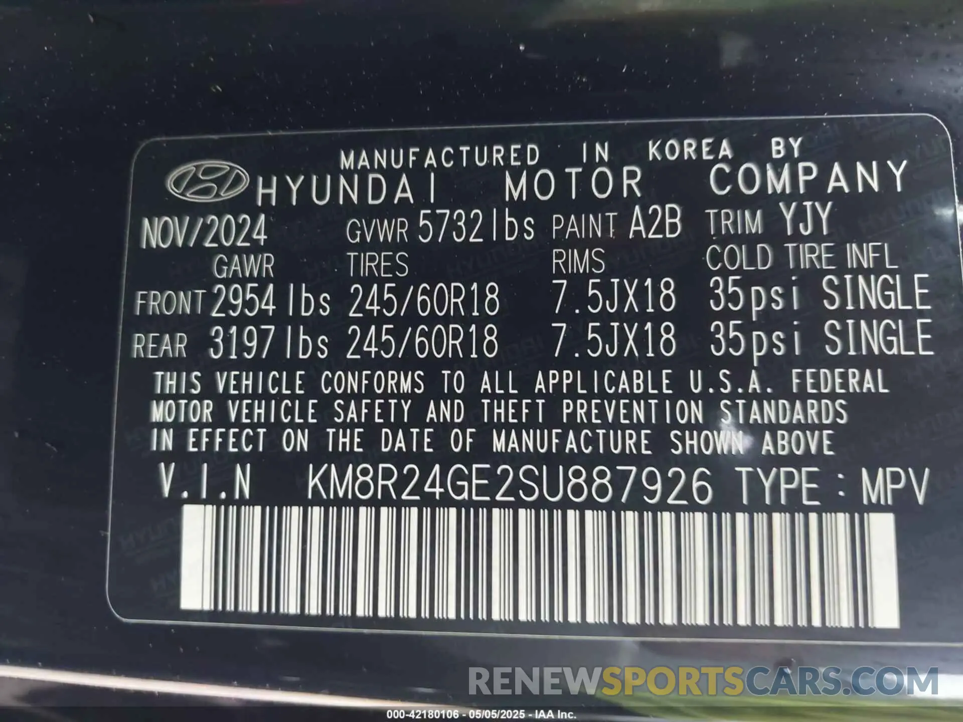 9 Photograph of a damaged car KM8R24GE2SU887926 HYUNDAI PALISADE 2025