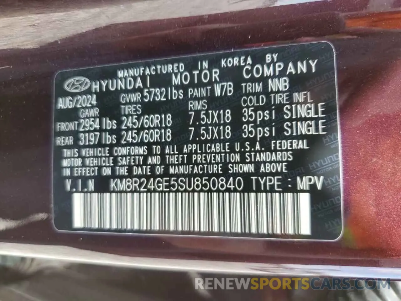 13 Photograph of a damaged car KM8R24GE5SU850840 HYUNDAI PALISADE 2025