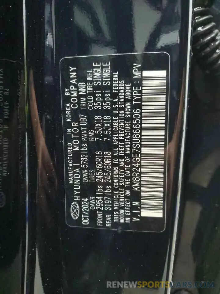 14 Photograph of a damaged car KM8R24GE7SU866506 HYUNDAI PALISADE 2025