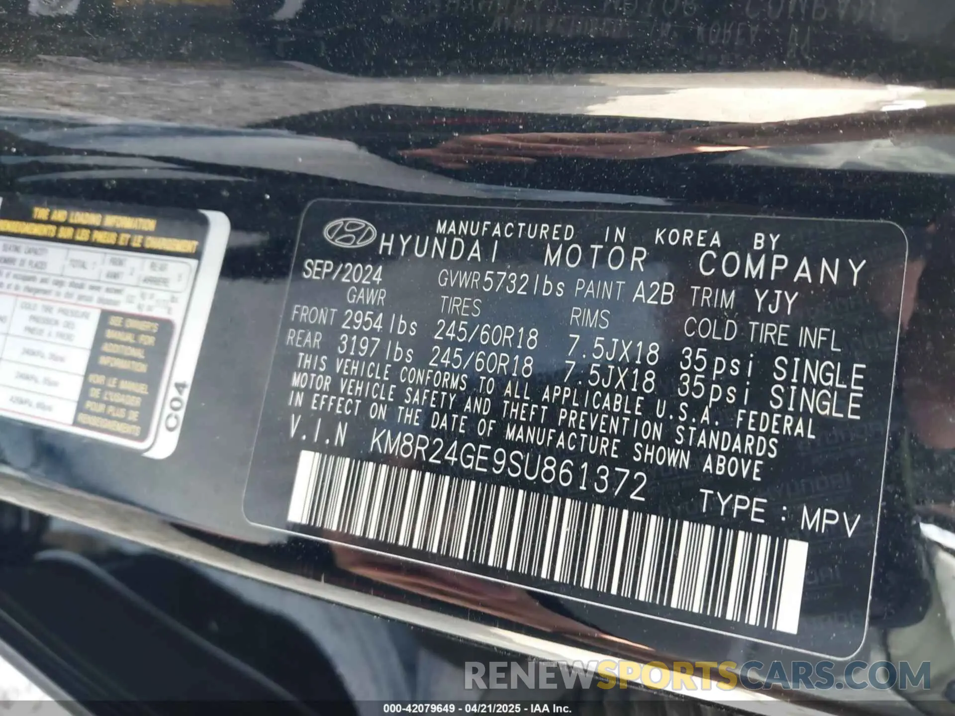 9 Photograph of a damaged car KM8R24GE9SU861372 HYUNDAI PALISADE 2025
