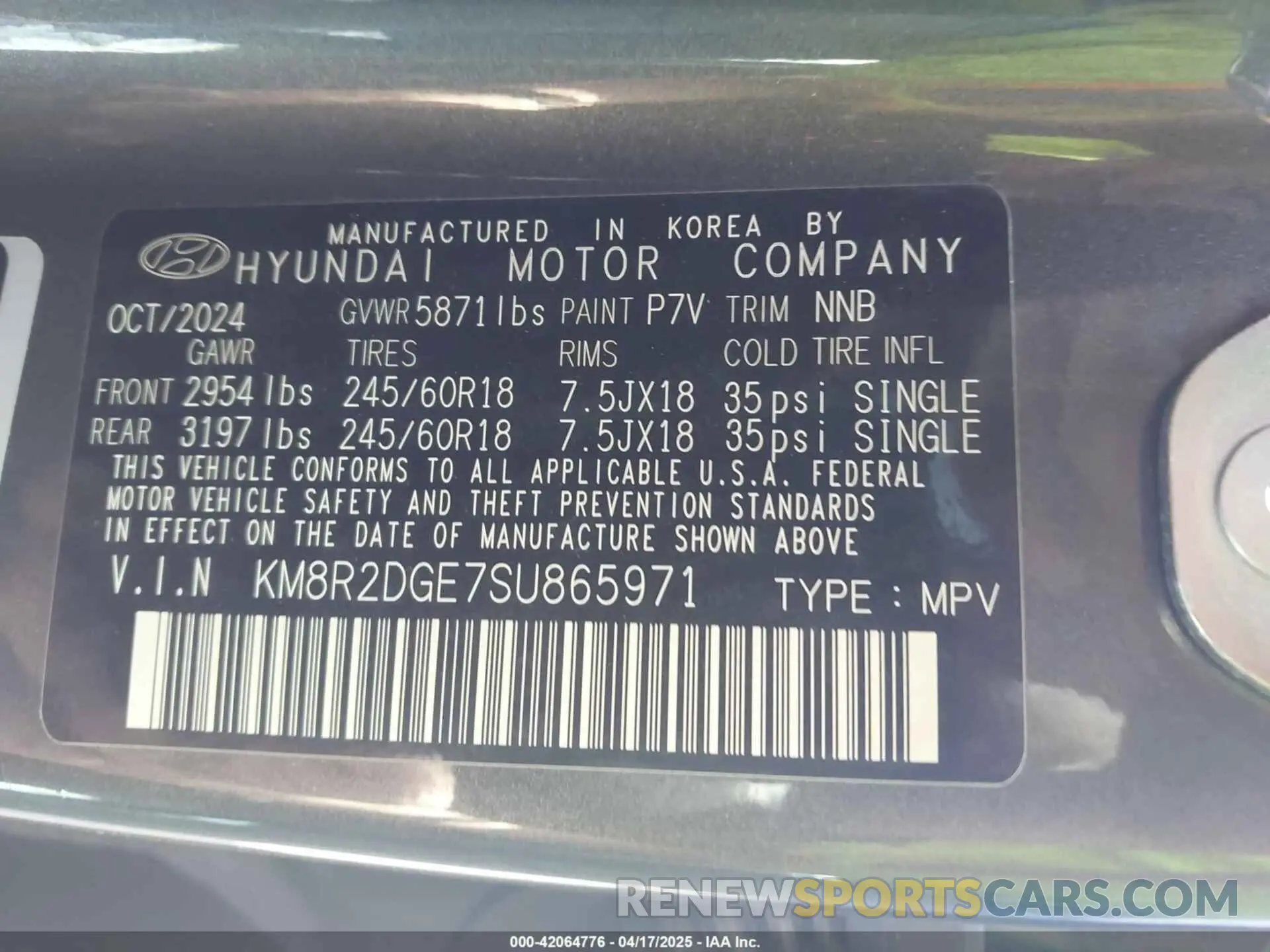 9 Photograph of a damaged car KM8R2DGE7SU865971 HYUNDAI PALISADE 2025