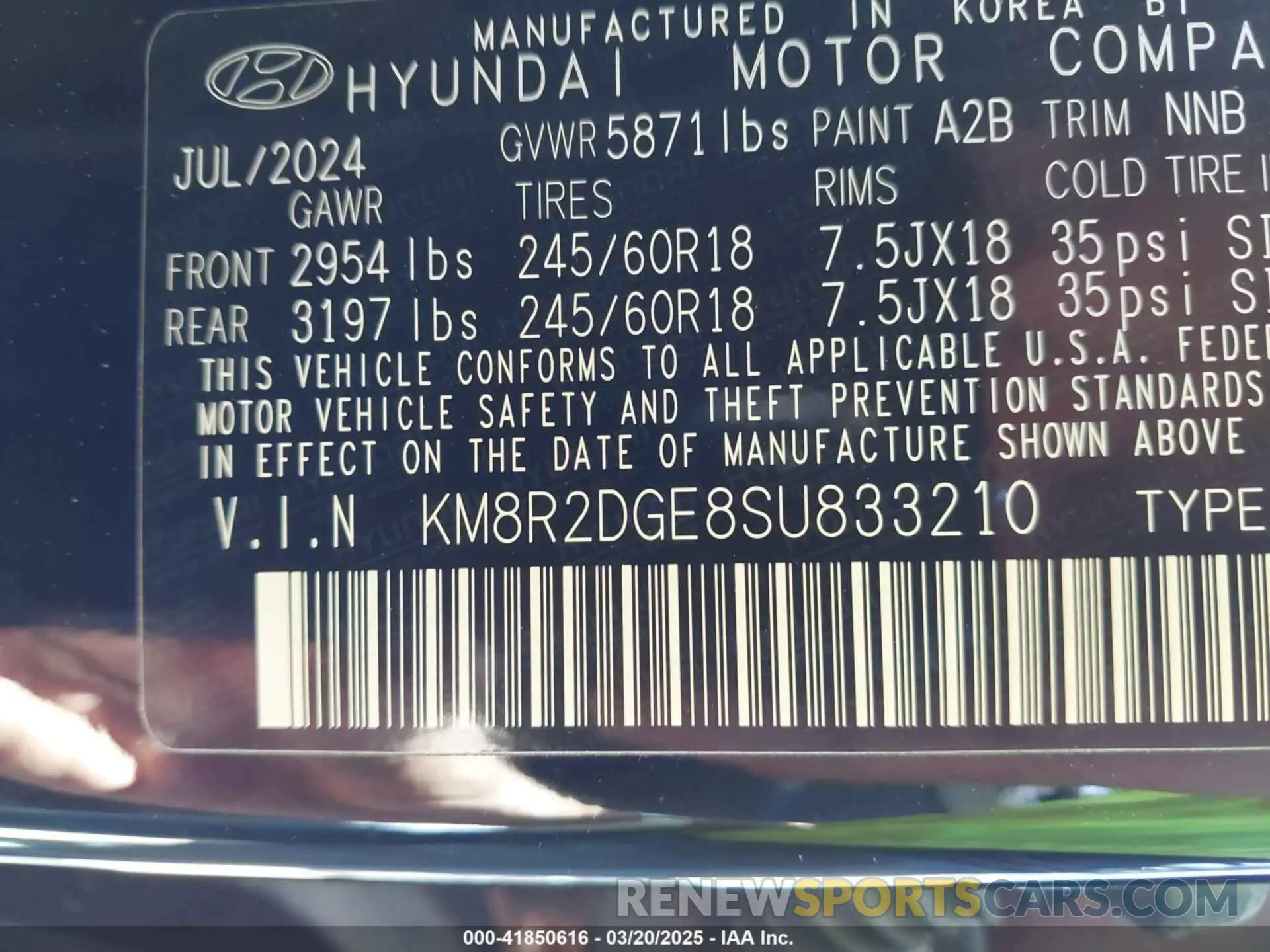 9 Photograph of a damaged car KM8R2DGE8SU833210 HYUNDAI PALISADE 2025