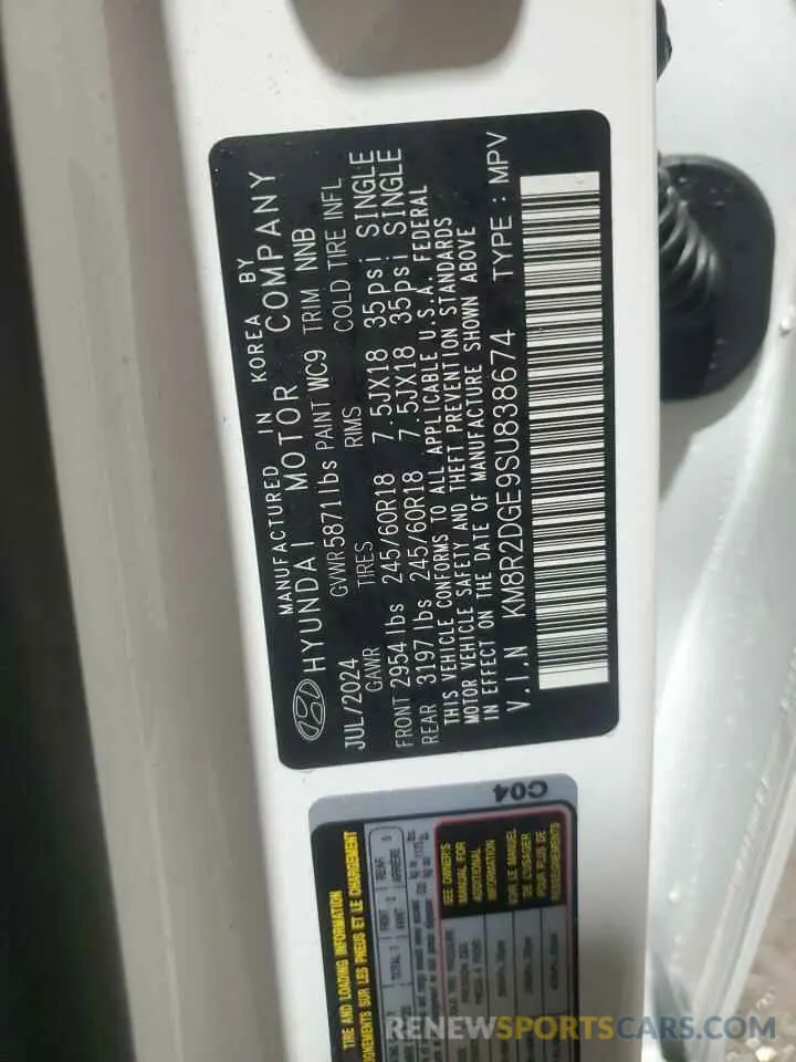 13 Photograph of a damaged car KM8R2DGE9SU838674 HYUNDAI PALISADE 2025