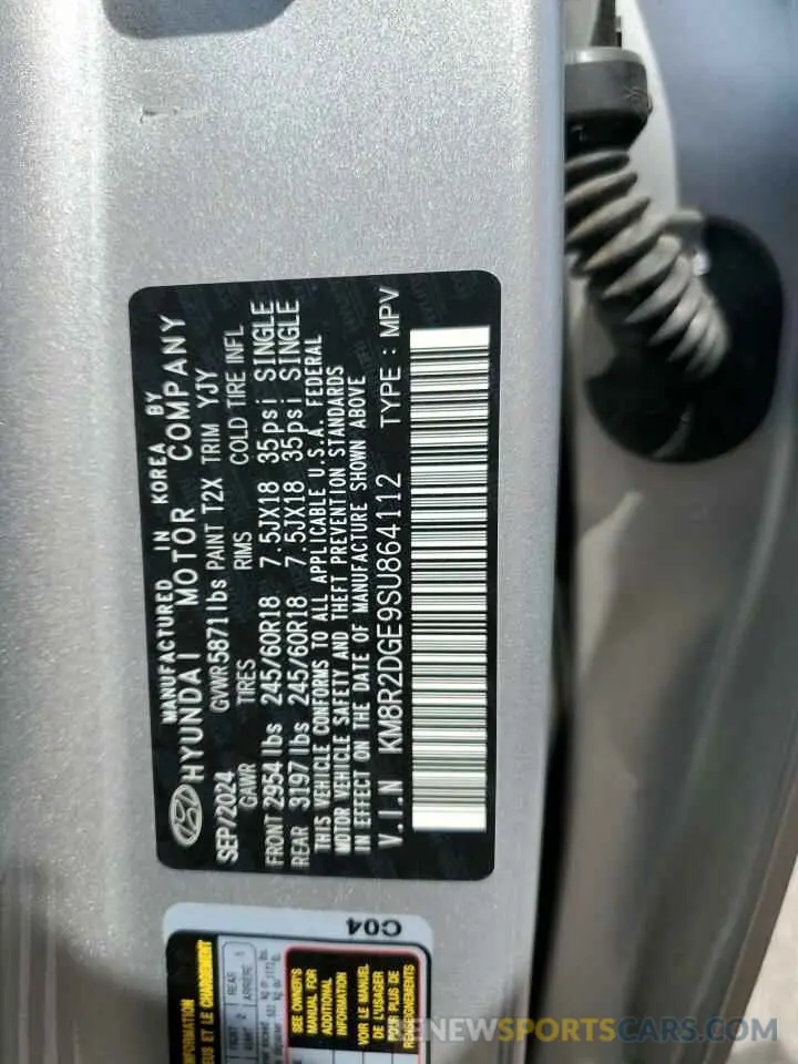 14 Photograph of a damaged car KM8R2DGE9SU864112 HYUNDAI PALISADE 2025