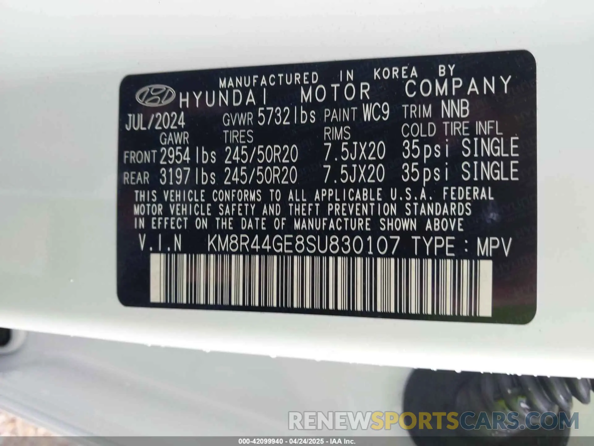 9 Photograph of a damaged car KM8R44GE8SU830107 HYUNDAI PALISADE 2025