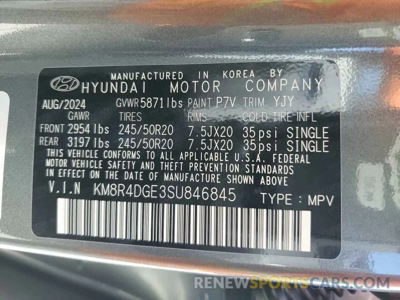 16 Photograph of a damaged car KM8R4DGE3SU846845 HYUNDAI PALISADE 2025