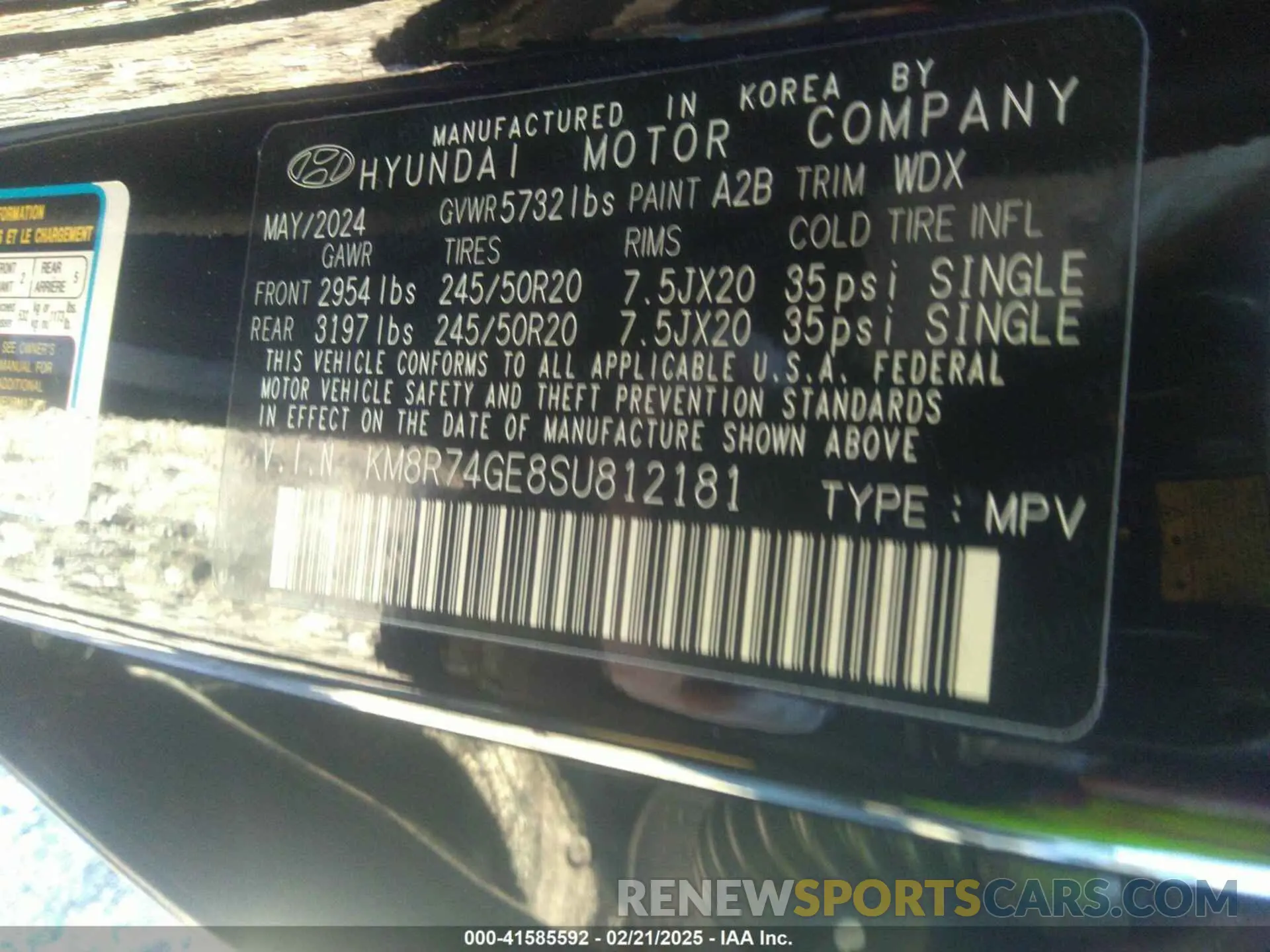 9 Photograph of a damaged car KM8R74GE8SU812181 HYUNDAI PALISADE 2025