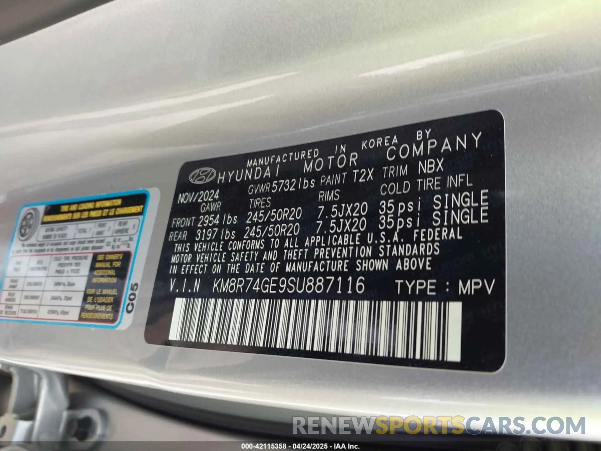 9 Photograph of a damaged car KM8R74GE9SU887116 HYUNDAI PALISADE 2025
