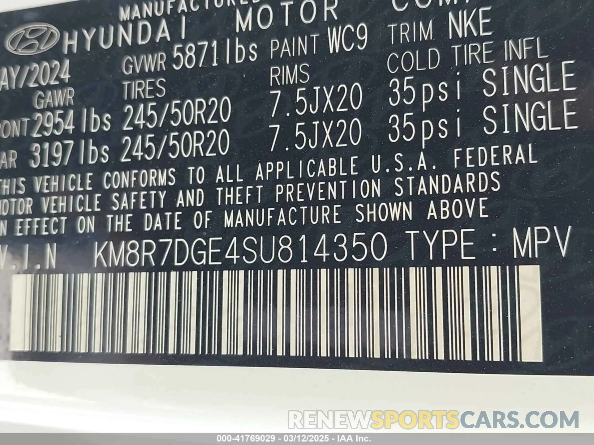 9 Photograph of a damaged car KM8R7DGE4SU814350 HYUNDAI PALISADE 2025