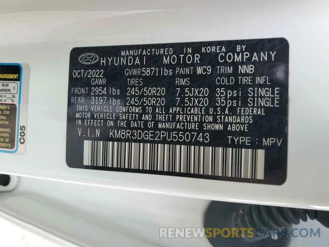 13 Photograph of a damaged car KM8R3DGE2PU550743 HYUNDAI PALISADE X 2023