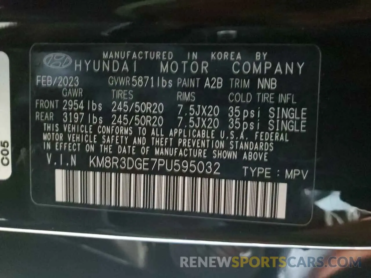 14 Photograph of a damaged car KM8R3DGE7PU595032 HYUNDAI PALISADE X 2023