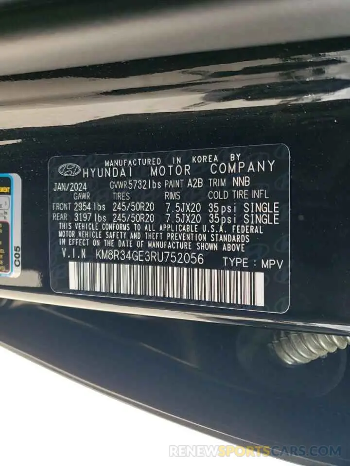 14 Photograph of a damaged car KM8R34GE3RU752056 HYUNDAI PALISADE X 2024