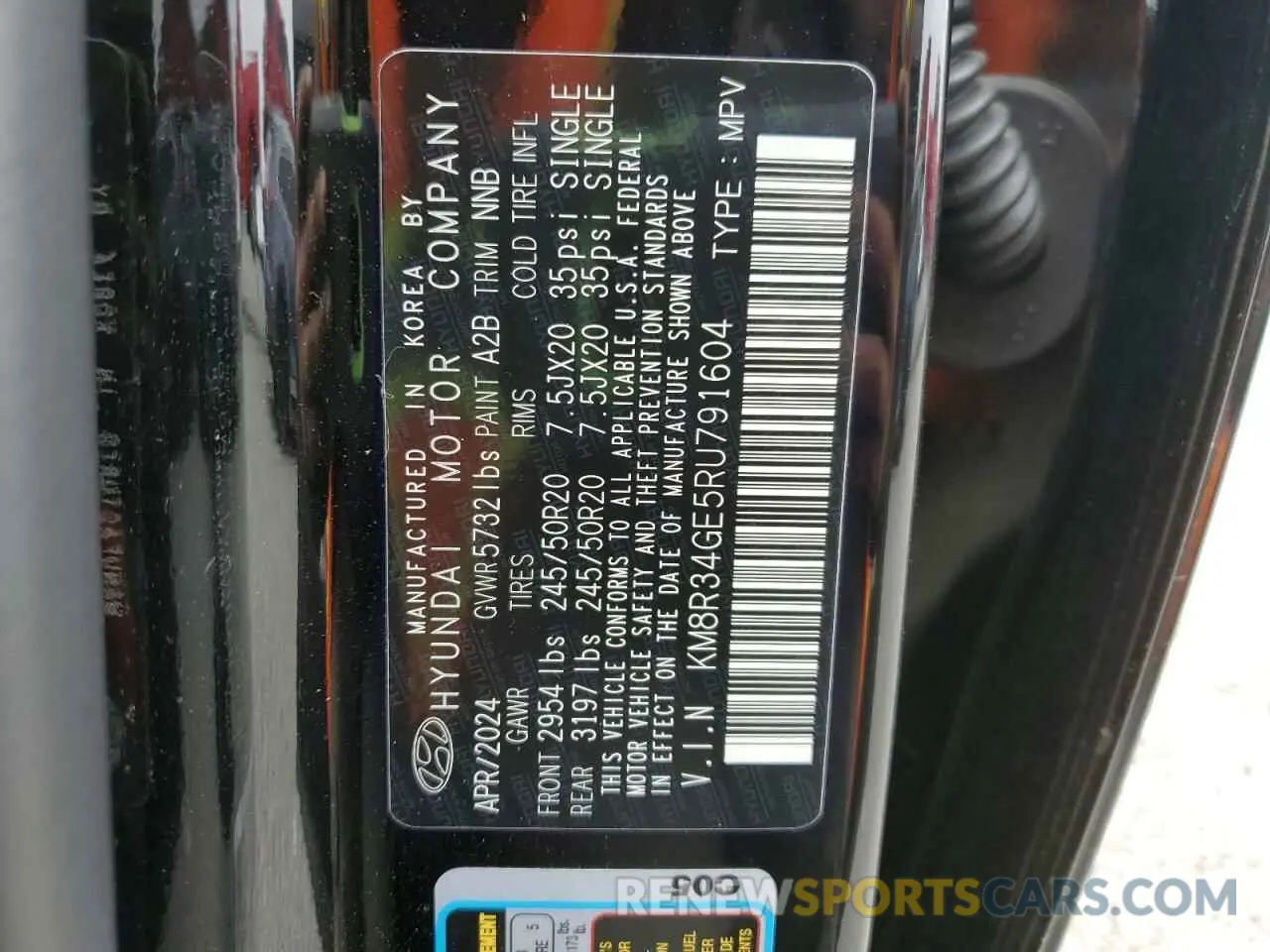 13 Photograph of a damaged car KM8R34GE5RU791604 HYUNDAI PALISADE X 2024
