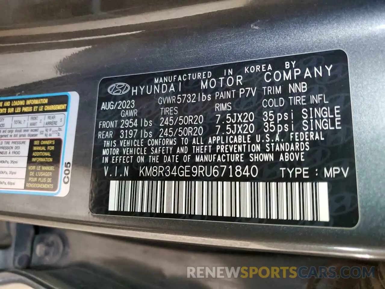 15 Photograph of a damaged car KM8R34GE9RU671840 HYUNDAI PALISADE X 2024