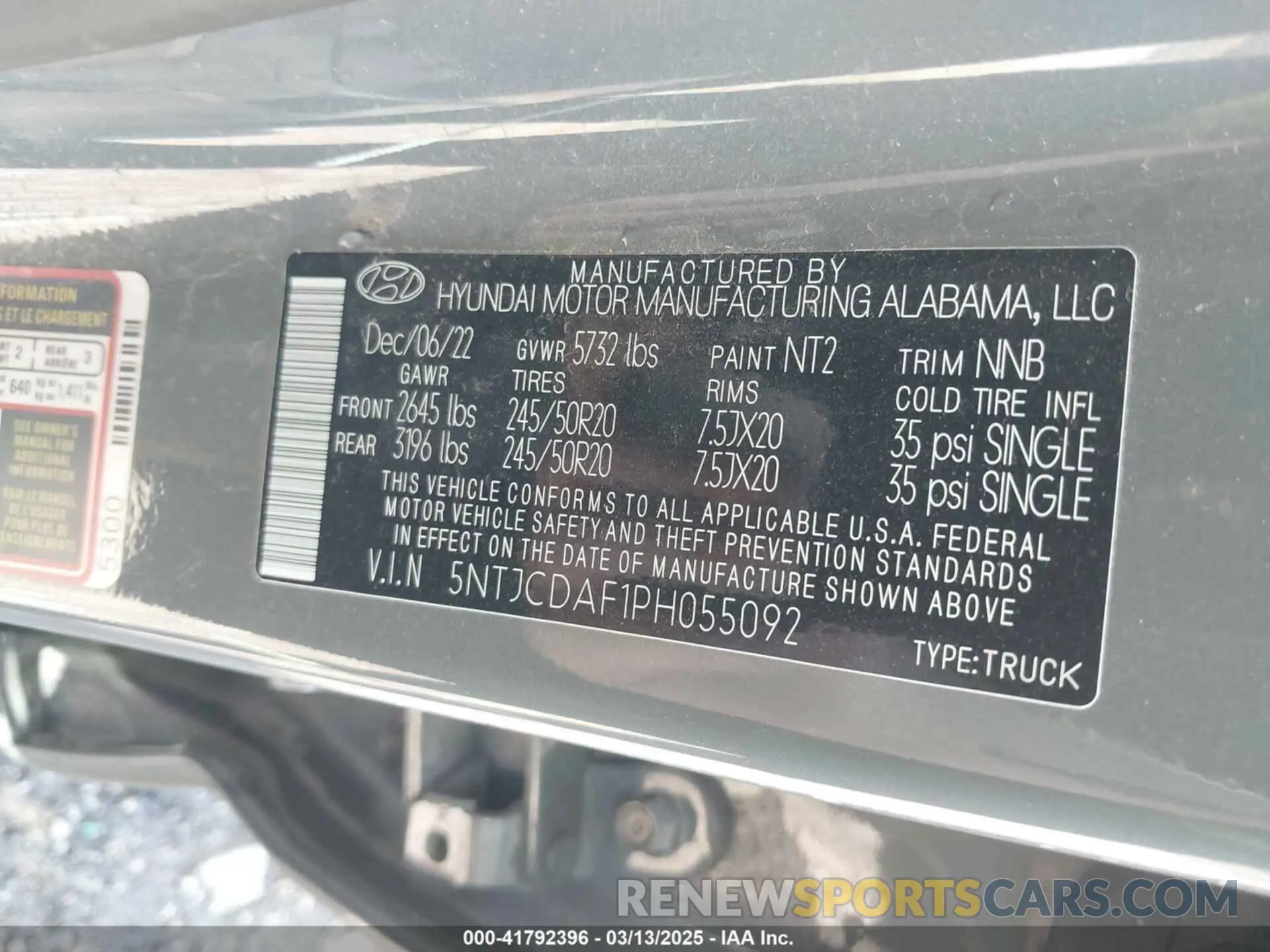 9 Photograph of a damaged car 5NTJCDAF1PH055092 HYUNDAI SANTA CRUZ 2023