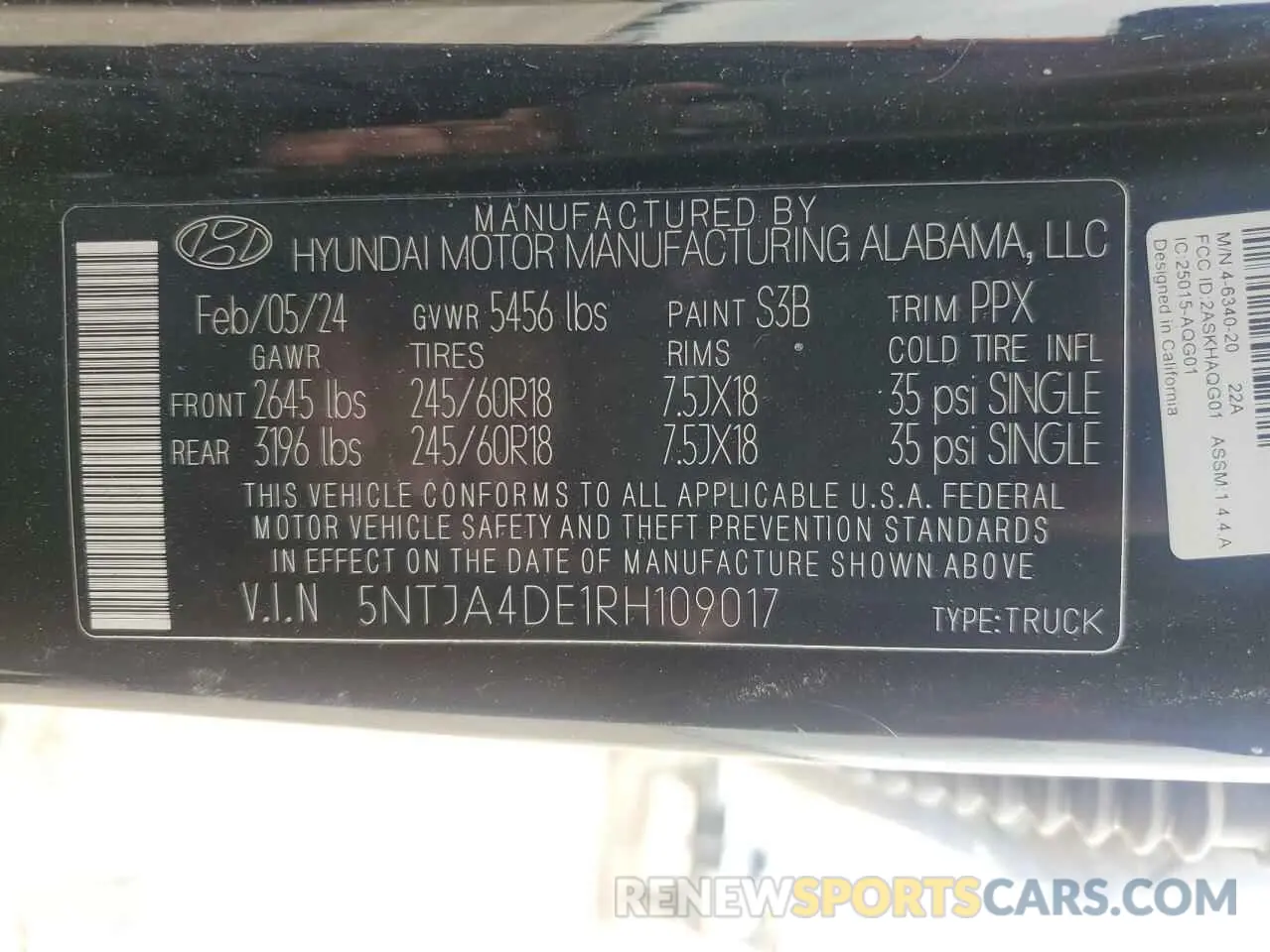 12 Photograph of a damaged car 5NTJA4DE1RH109017 HYUNDAI SANTA CRUZ 2024