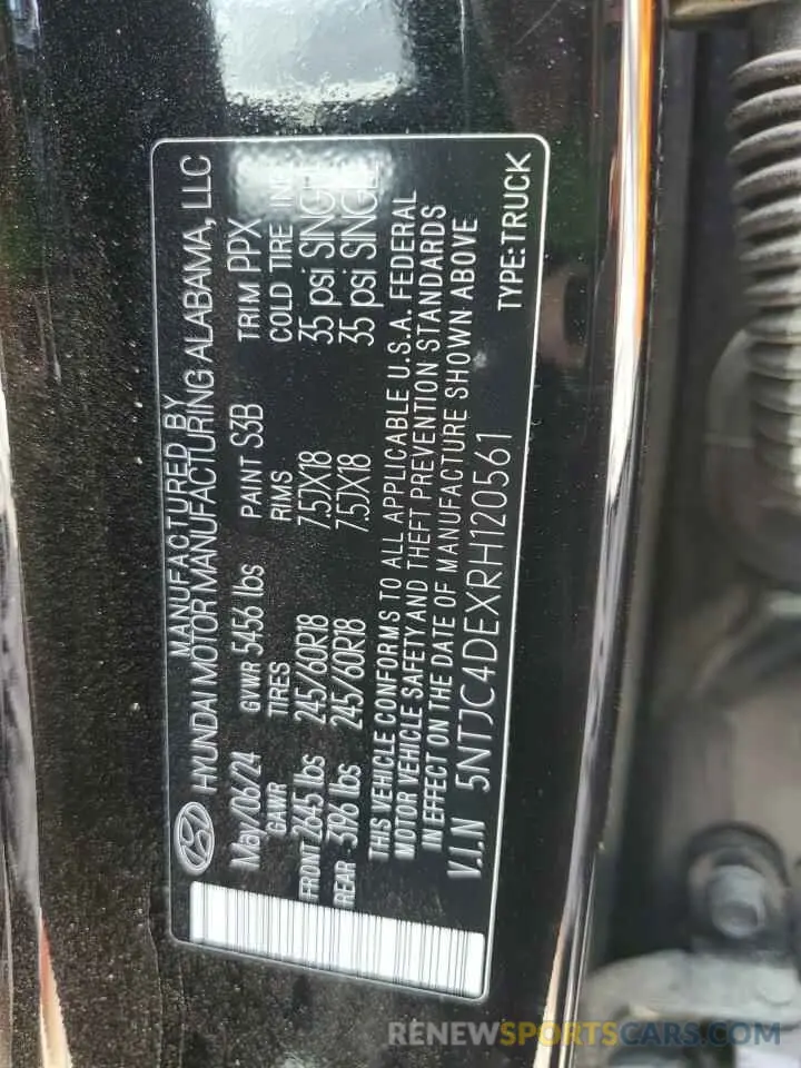 14 Photograph of a damaged car 5NTJC4DEXRH120561 HYUNDAI SANTA CRUZ 2024