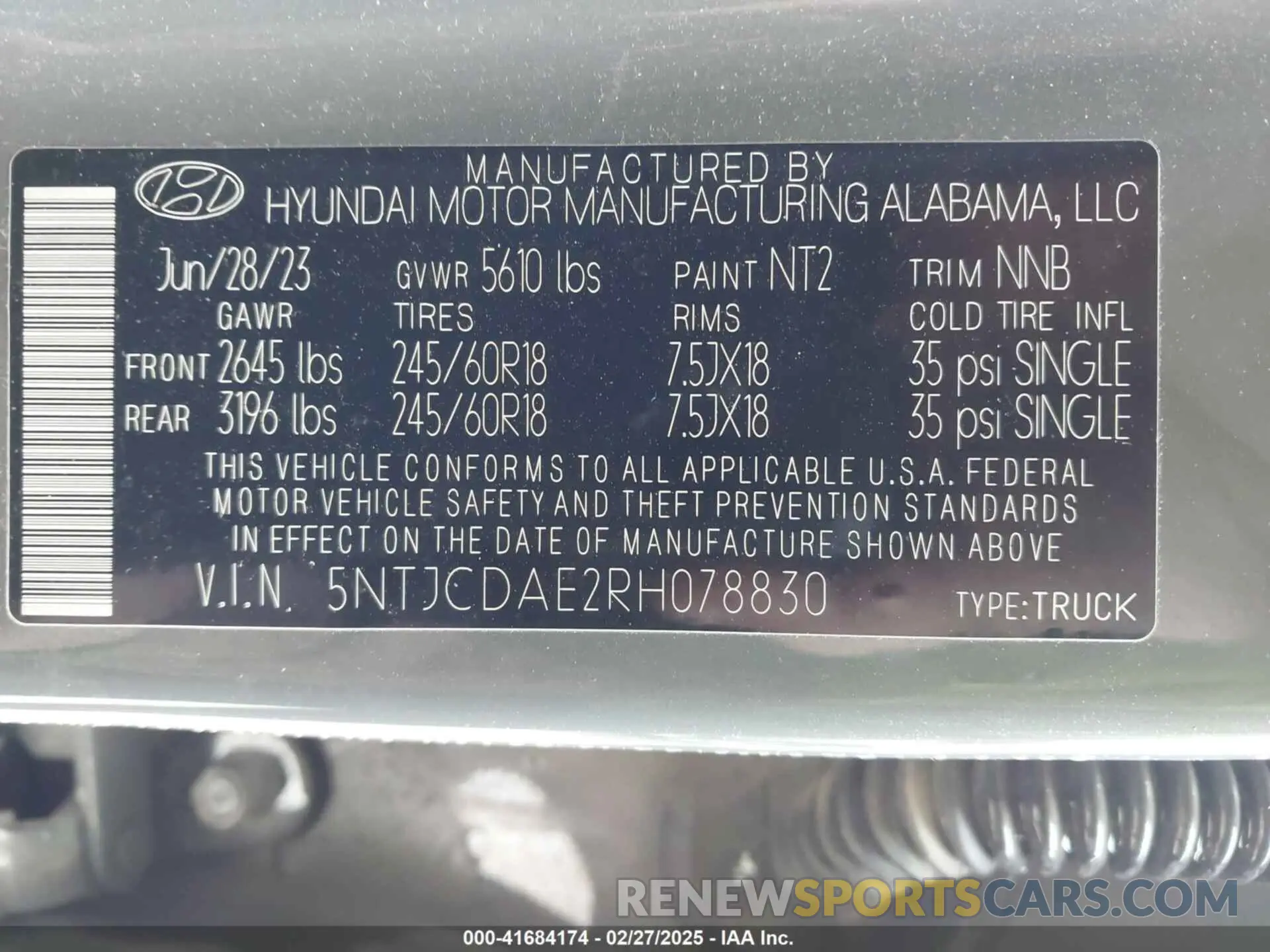 9 Photograph of a damaged car 5NTJCDAE2RH078830 HYUNDAI SANTA CRUZ 2024