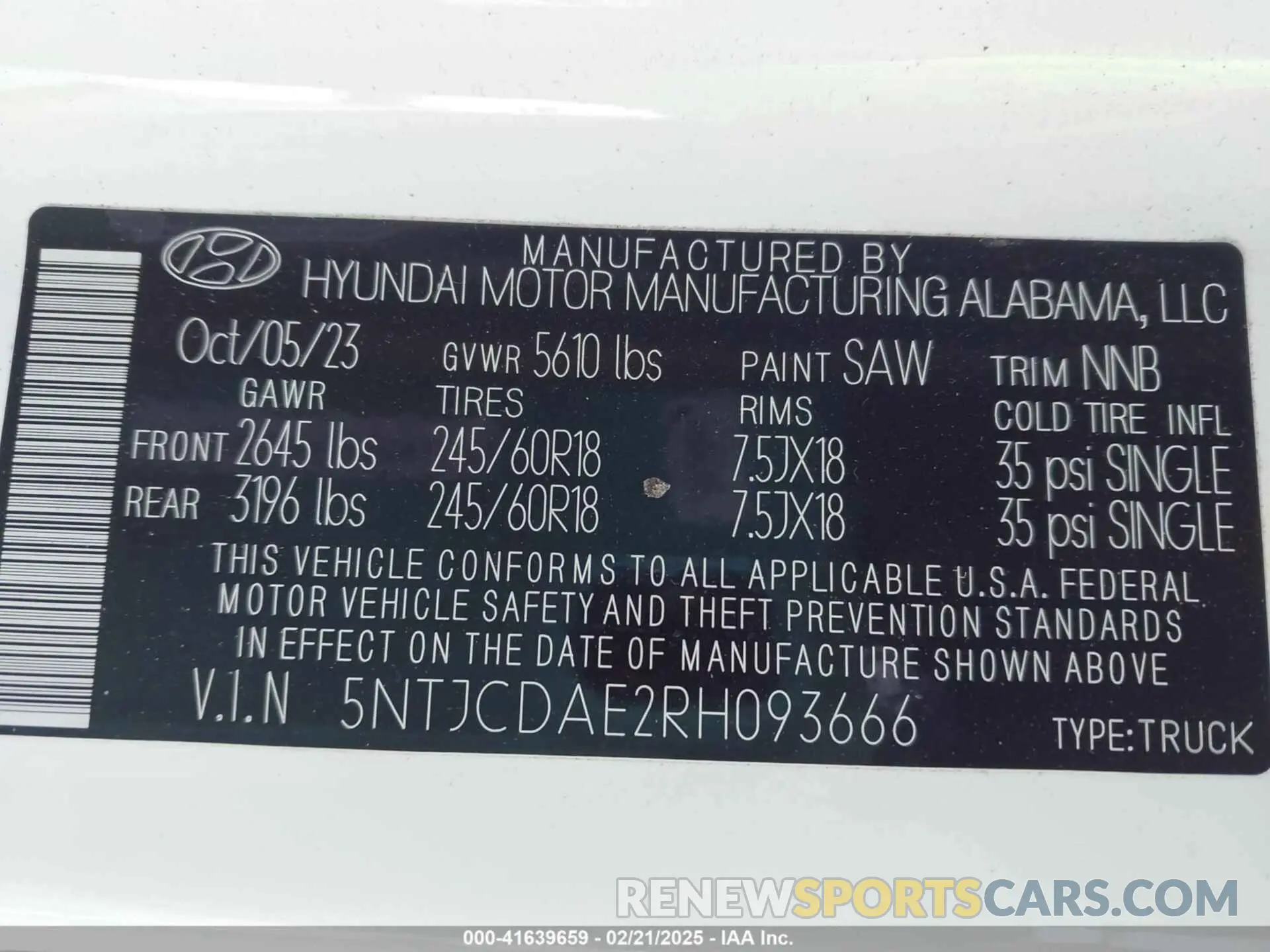 9 Photograph of a damaged car 5NTJCDAE2RH093666 HYUNDAI SANTA CRUZ 2024
