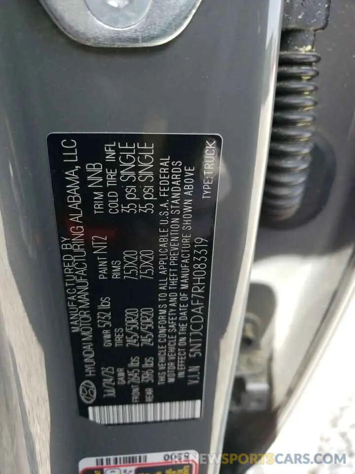 13 Photograph of a damaged car 5NTJCDAF7RH083319 HYUNDAI SANTA CRUZ 2024