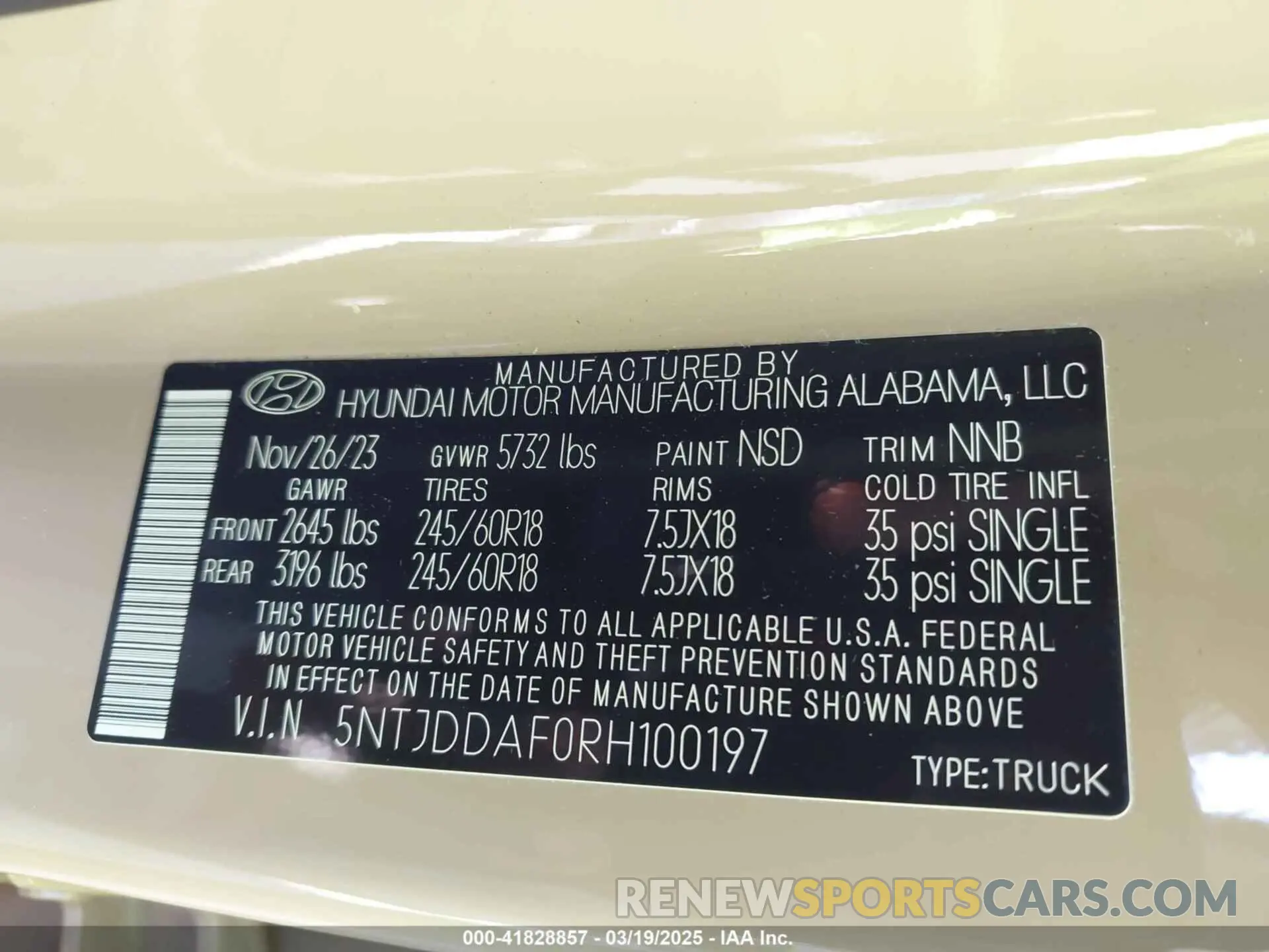 9 Photograph of a damaged car 5NTJDDAF0RH100197 HYUNDAI SANTA CRUZ 2024