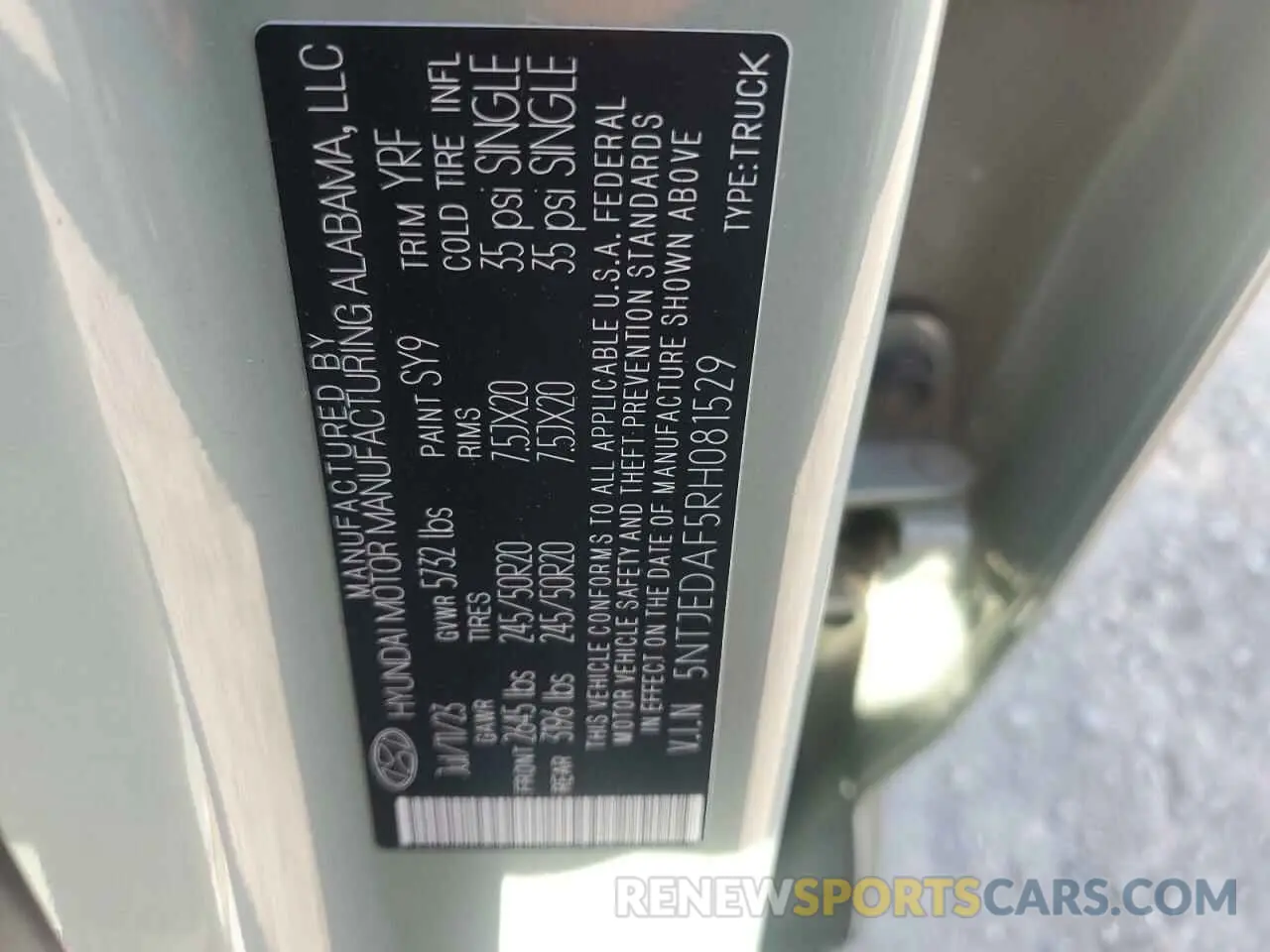 13 Photograph of a damaged car 5NTJEDAF5RH081529 HYUNDAI SANTA CRUZ 2024