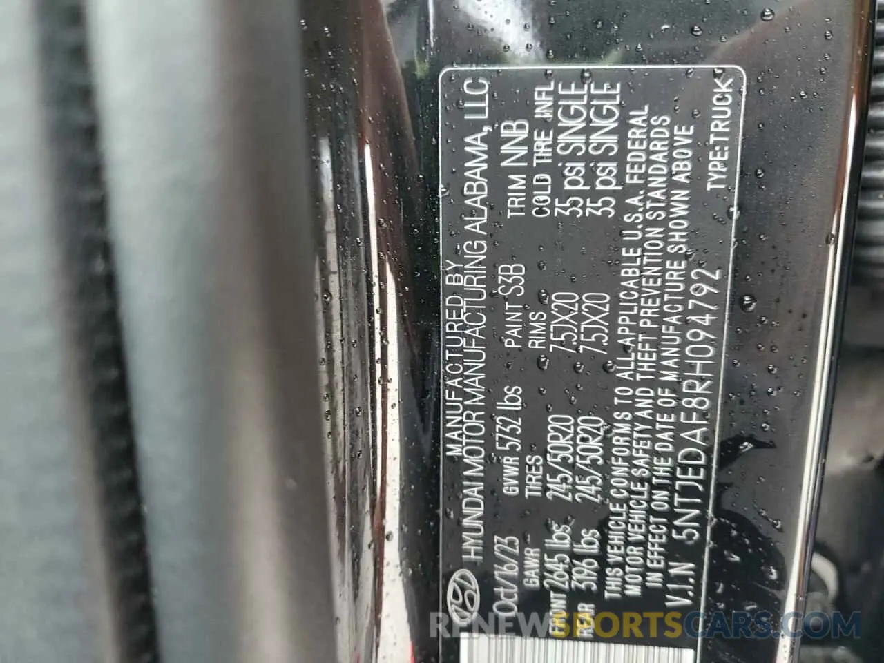 12 Photograph of a damaged car 5NTJEDAF8RH094792 HYUNDAI SANTA CRUZ 2024