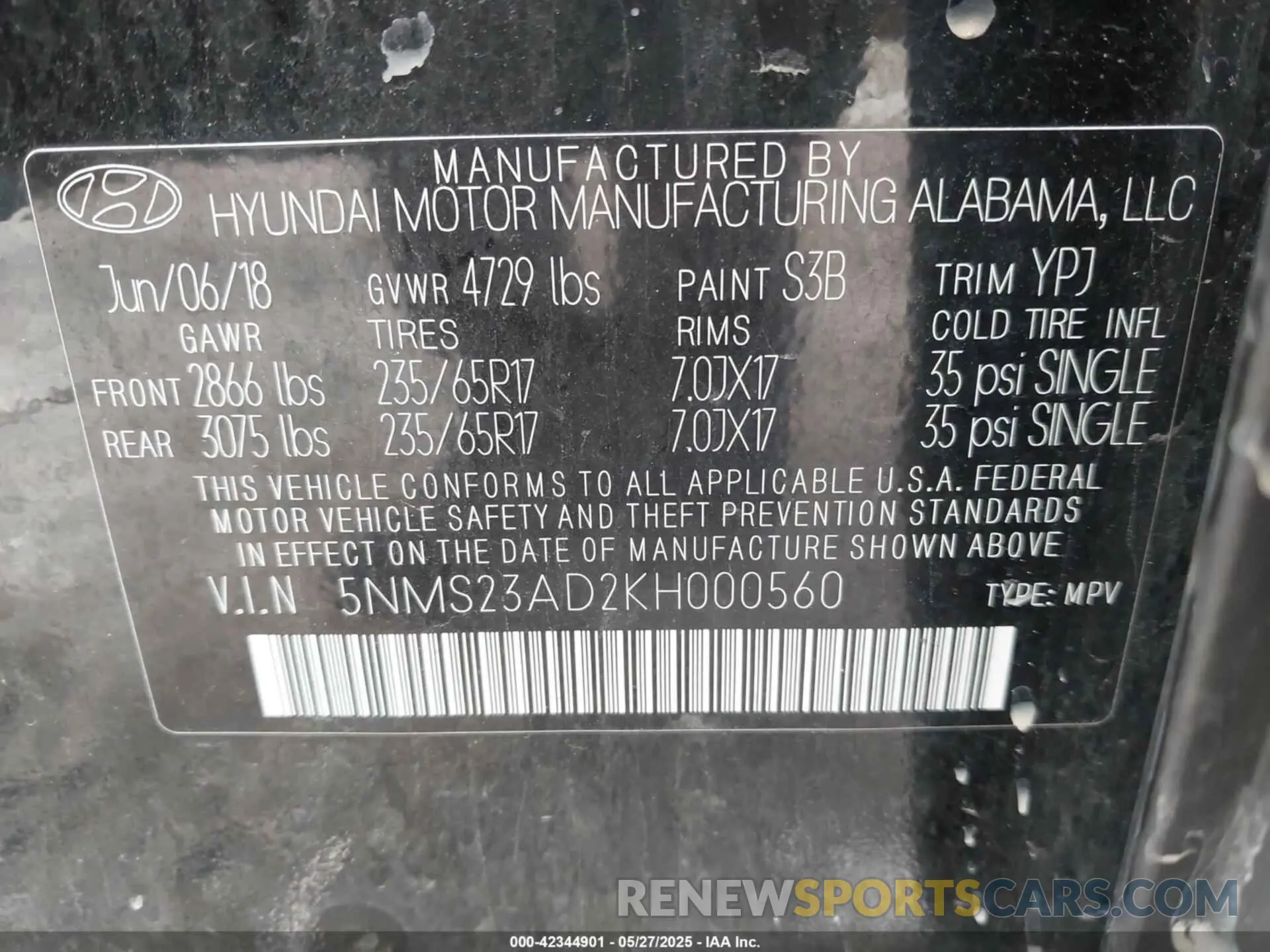 9 Photograph of a damaged car 5NMS23AD2KH000560 HYUNDAI SANTA FE 2019