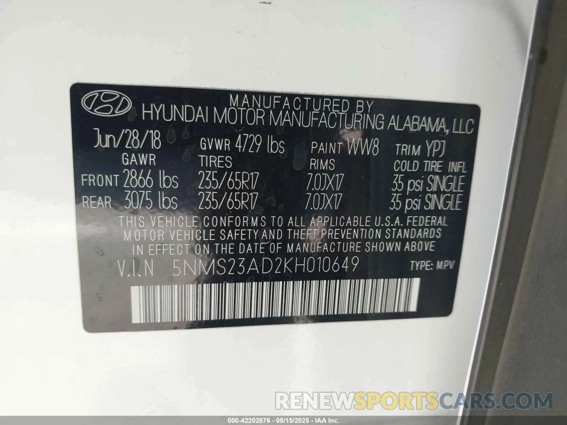 9 Photograph of a damaged car 5NMS23AD2KH010649 HYUNDAI SANTA FE 2019