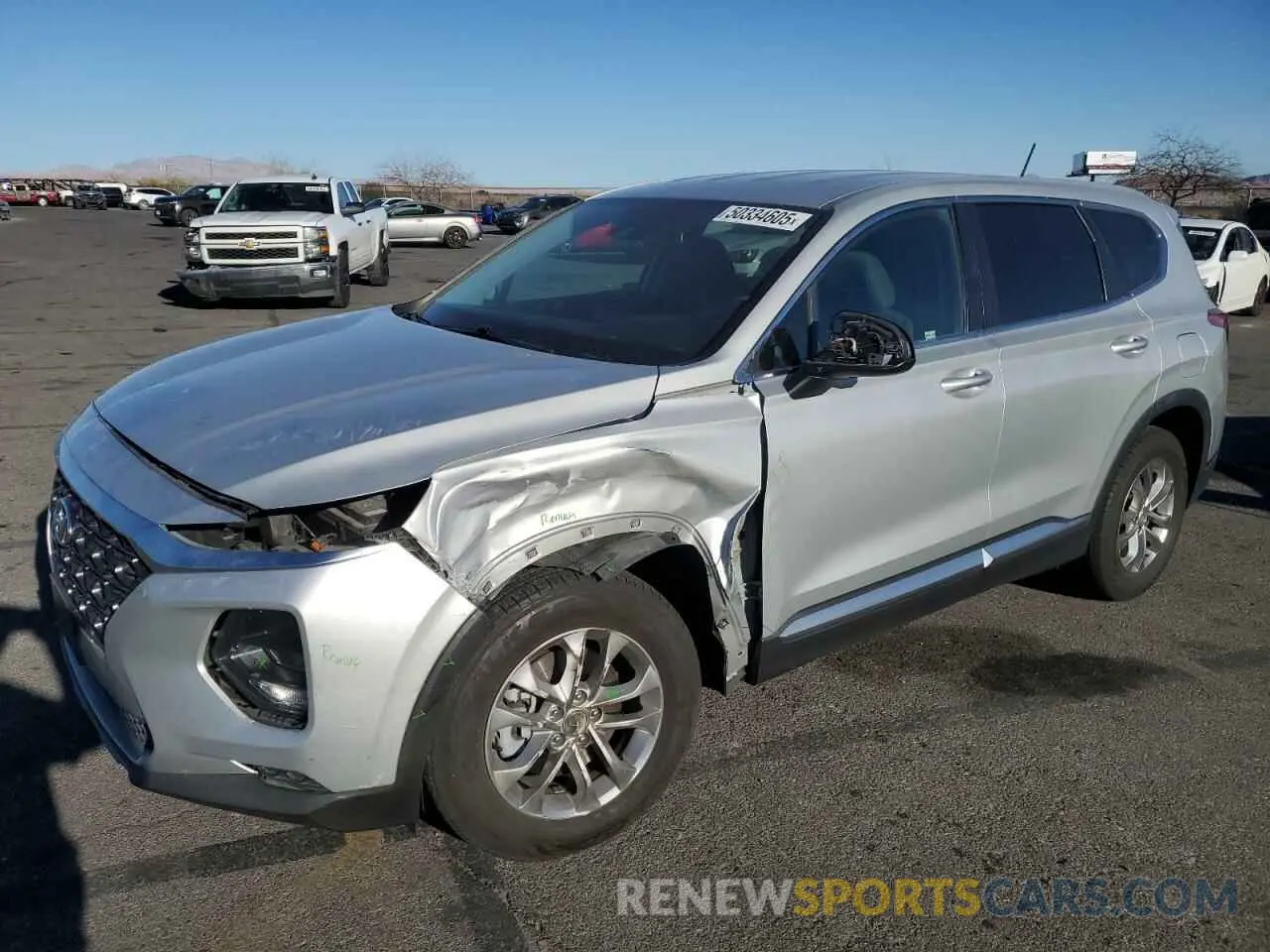 1 Photograph of a damaged car 5NMS23AD7KH064707 HYUNDAI SANTA FE 2019