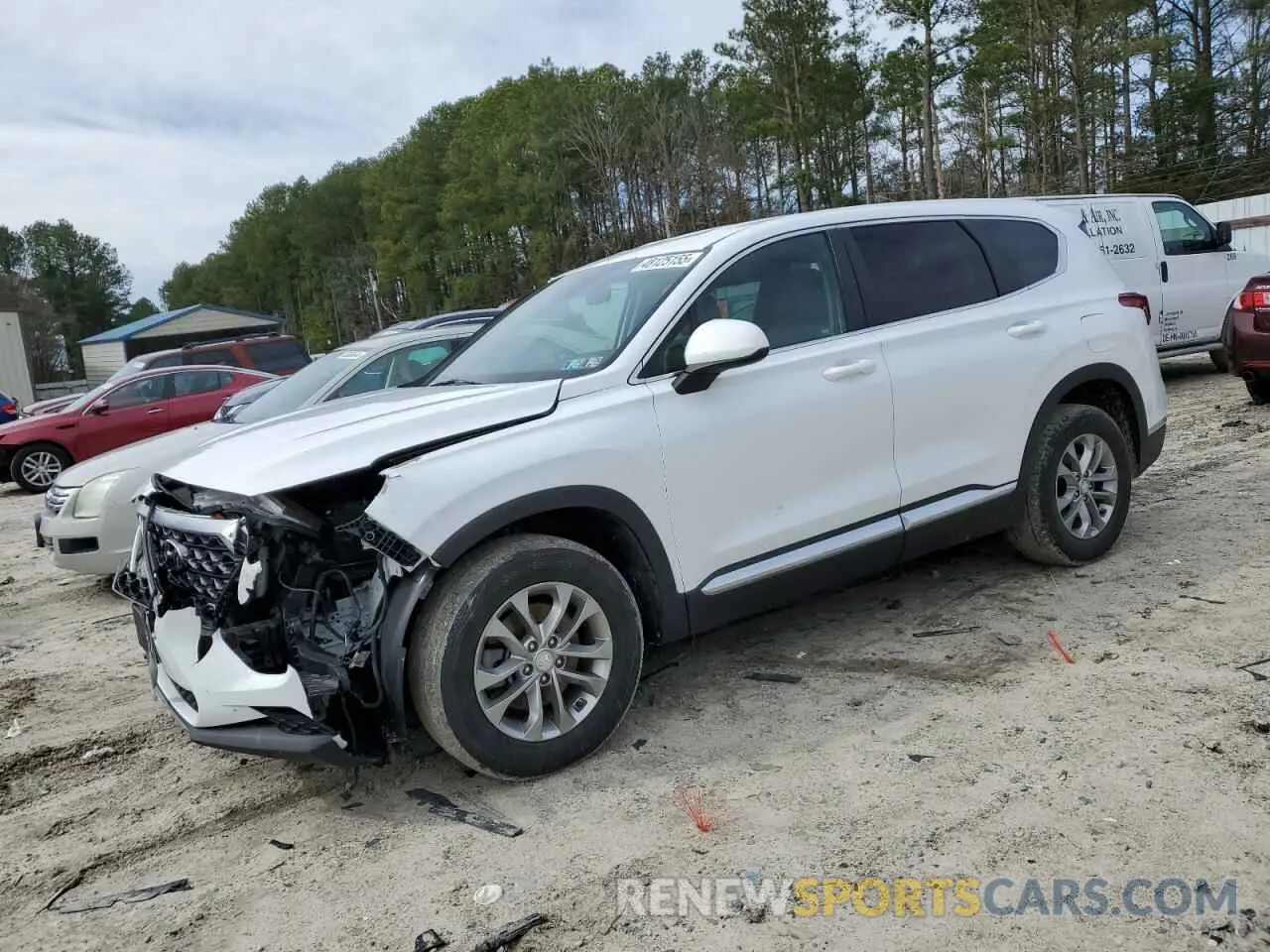 1 Photograph of a damaged car 5NMS23AD7KH077571 HYUNDAI SANTA FE 2019