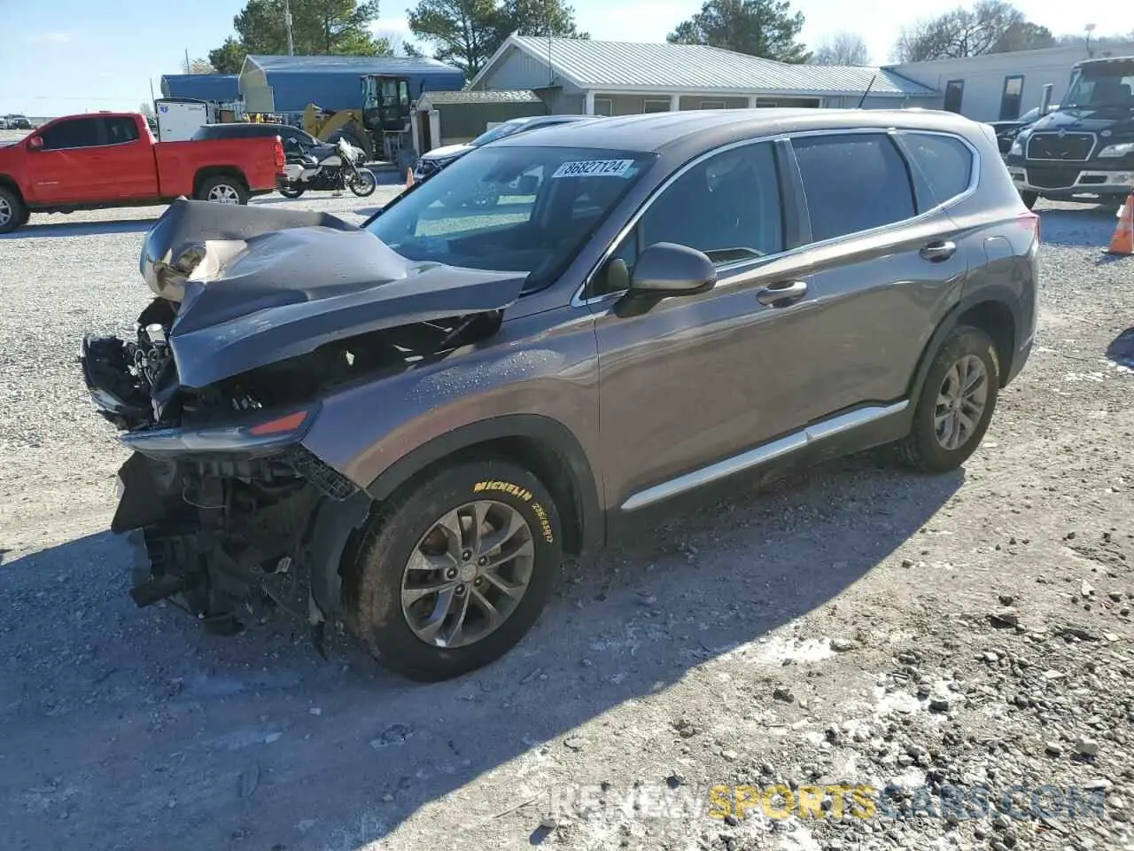 1 Photograph of a damaged car 5NMS23AD9KH023222 HYUNDAI SANTA FE 2019