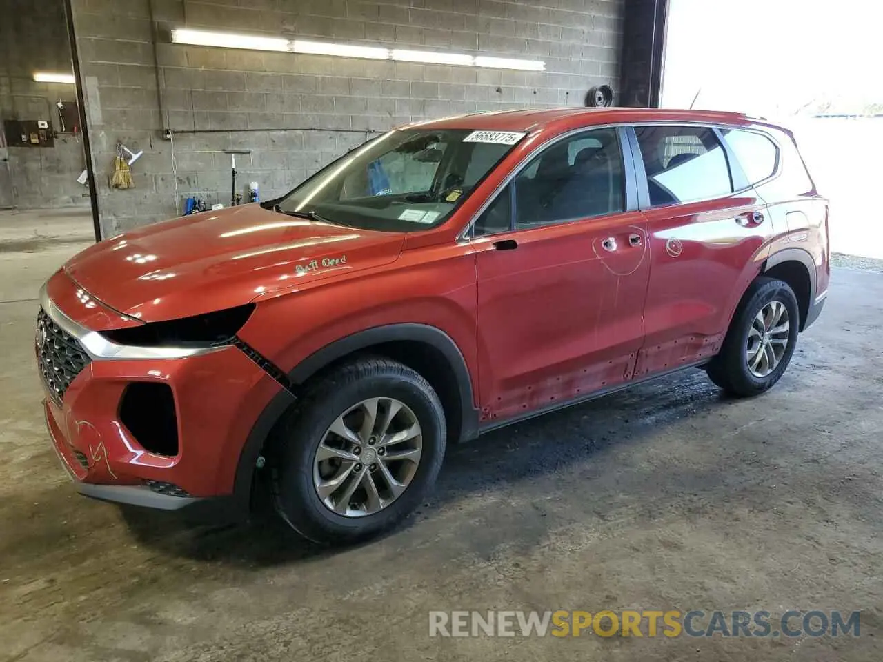 1 Photograph of a damaged car 5NMS2CAD9KH039548 HYUNDAI SANTA FE 2019