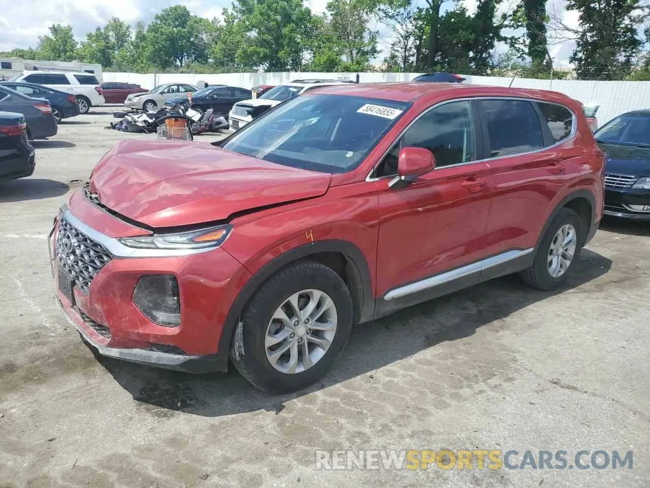 1 Photograph of a damaged car 5NMS2CAD9KH116905 HYUNDAI SANTA FE 2019