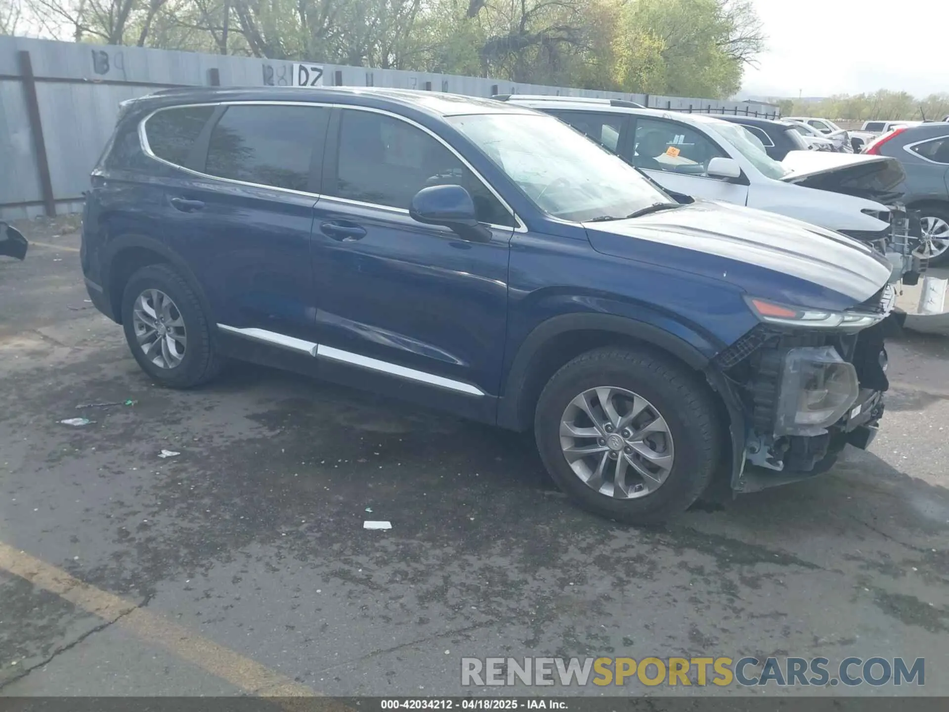 1 Photograph of a damaged car 5NMS2CADXKH121482 HYUNDAI SANTA FE 2019
